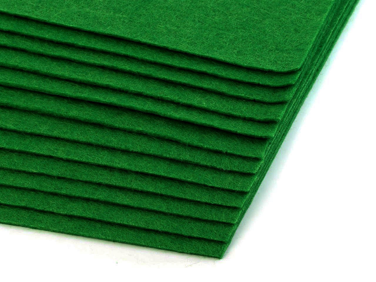 Látková dekorativní plsť / filc 20x30 cm, barva 29 (F27) zelená