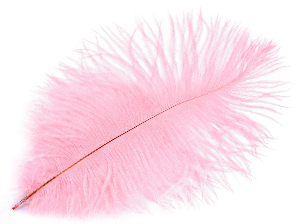 Pštrosí peří délka cca 20-25 cm, barva 13 růžová sv.