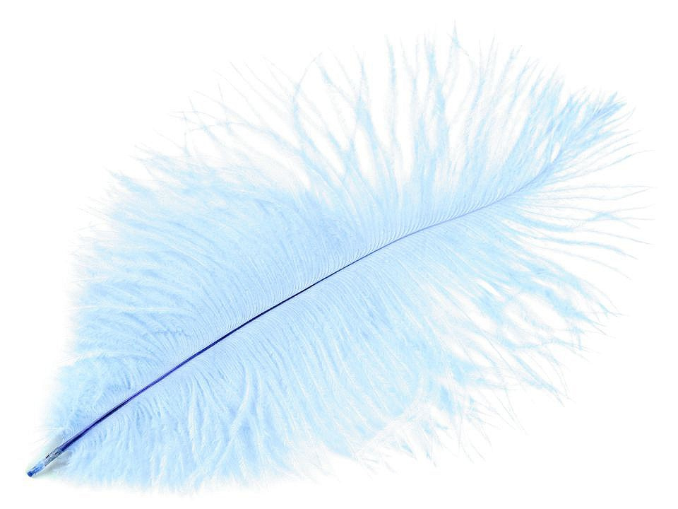Pštrosí peří délka cca 20-25 cm, barva 15 modrá sv.