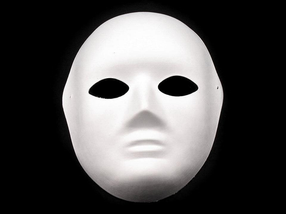 Maska na obličej k domalování, barva 1 bílá dámská