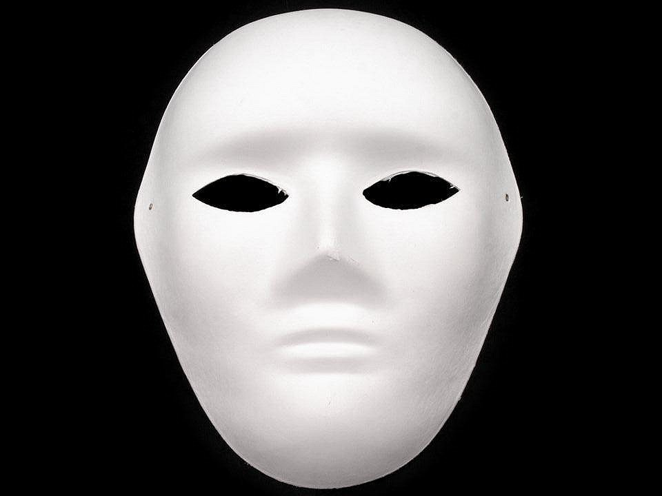 Maska na obličej k domalování, barva 2 bílá pánská