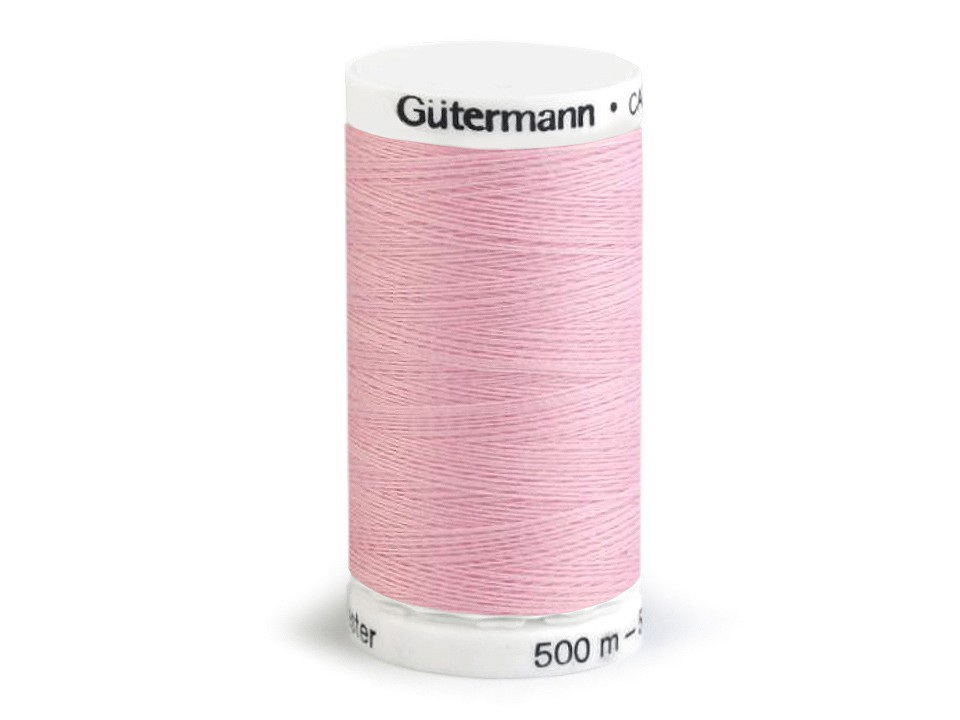Polyesterové nitě návin 500 m Gütermann, barva 320 Pink Lady