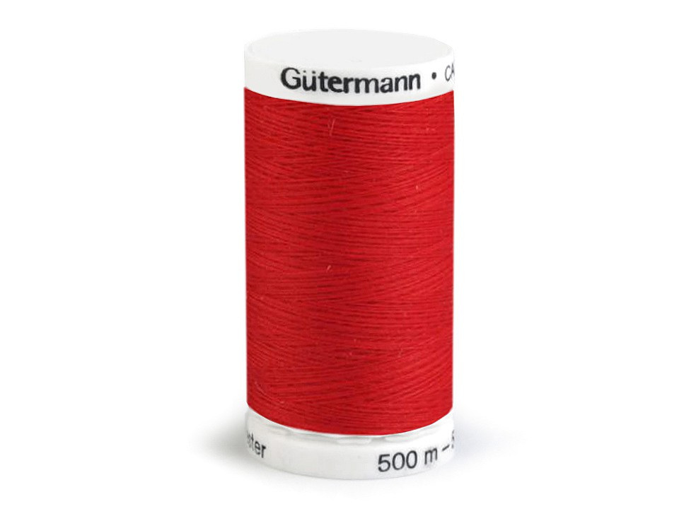 Polyesterové nitě návin 500 m Gütermann, barva 156 Fiery Red