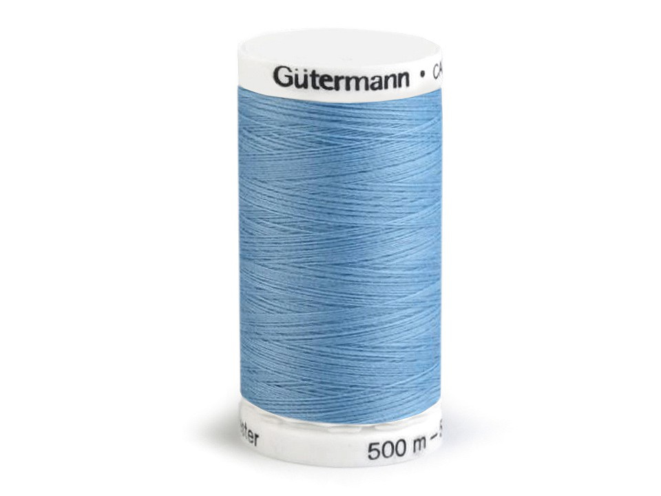 Polyesterové nitě návin 500 m Gütermann, barva 143 Placid Blue