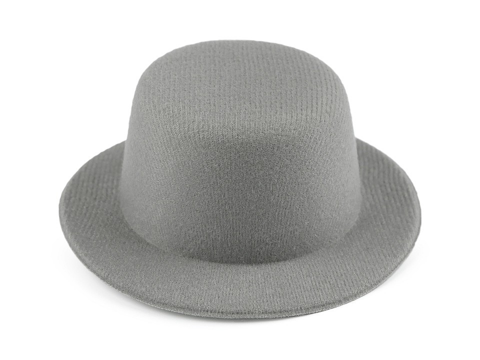 Mini klobouček / fascinátor k dozdobení Ø13,5 cm, barva 19 šedá stř.