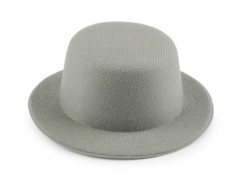 Mini klobouček / fascinátor k dozdobení Ø13,5 cm, barva 20 šedá sv.