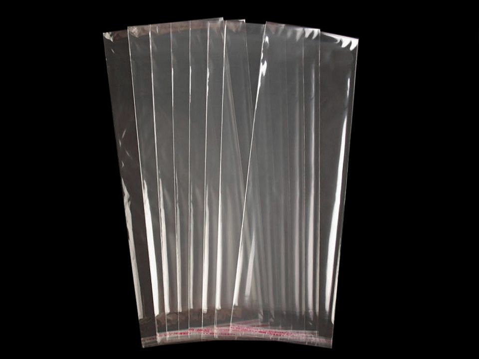 PP sáček s lepicí klopou 13x38 cm, barva transparent