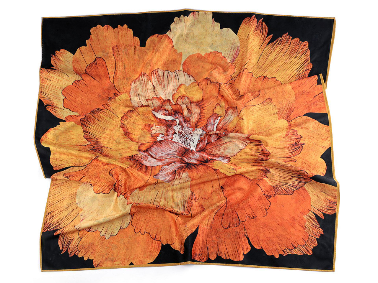 Saténový šátek 70x70 cm, barva 1 oranžová střední