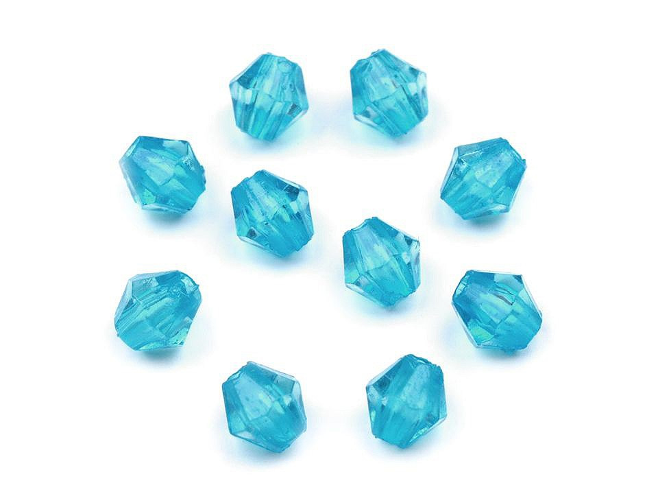 Plastové korálky cínovky / sluníčko 4x4 mm, barva 9 modrá azuro