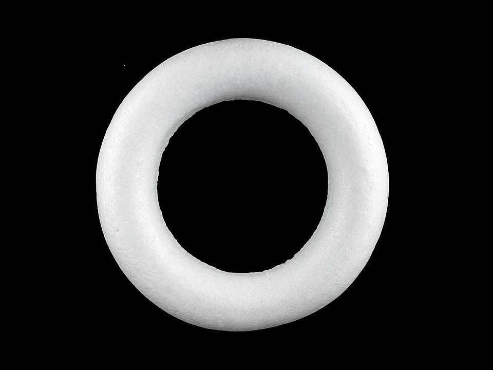 Věnec Ø19 cm polystyren seříznutý, barva 1 bílá