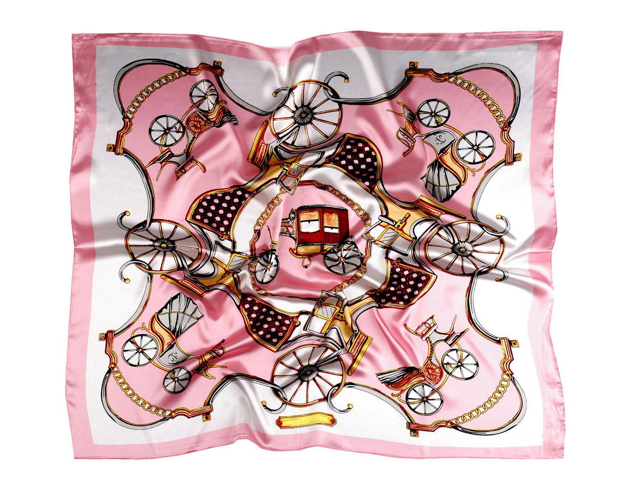 Saténový šátek 60x60 cm, barva 27 růžová sv.