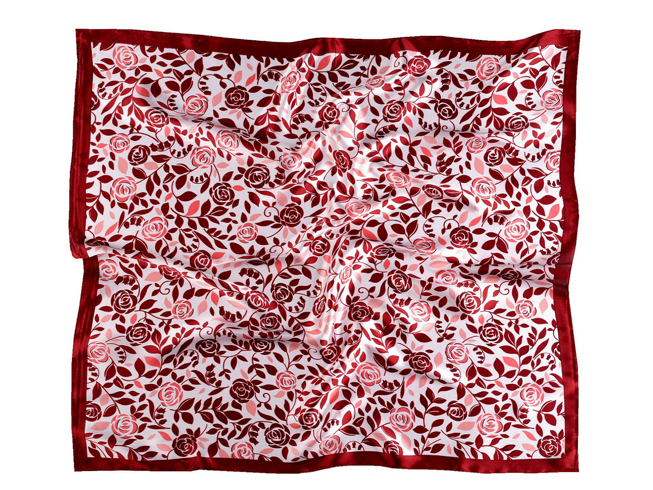 Saténový šátek 60x60 cm, barva 33 bordó sv.