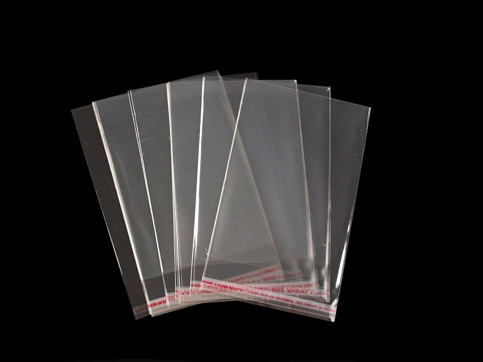 PP sáček s lepicí klopou 6x8 cm, barva transparent
