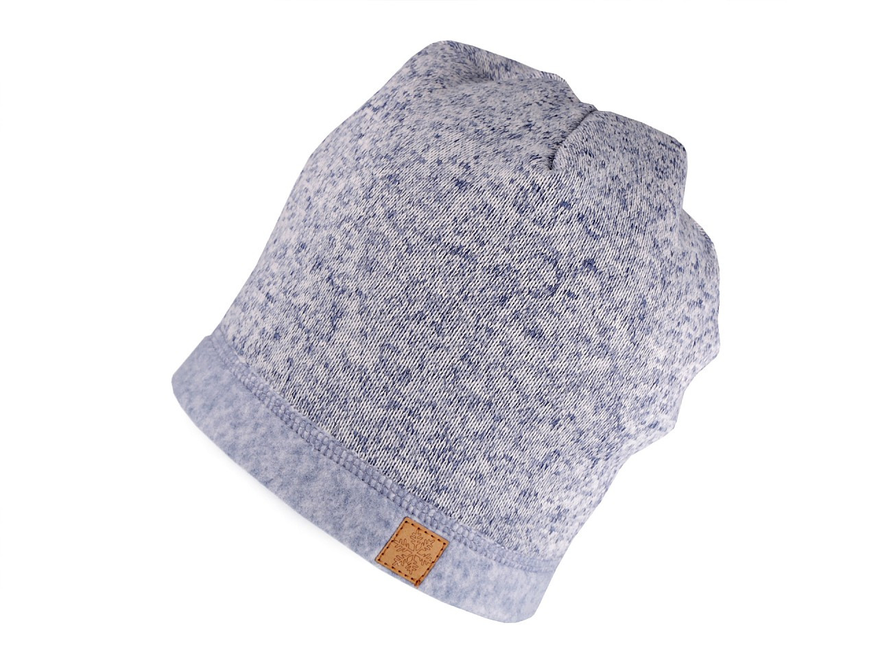 Čepice ze zateplené svetroviny, barva 6 modrá sv. melír