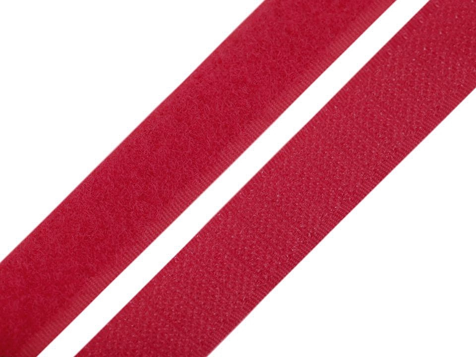 Suchý zip háček + plyš šíře 20 mm, barva (171) červená jahoda