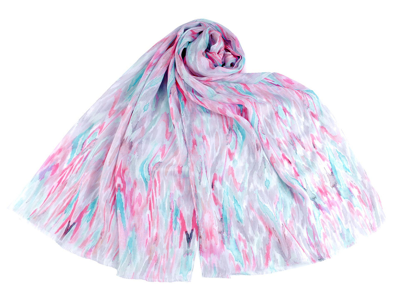 Letní šátek / šála 70x180 cm, barva 2 růžová tyrkys