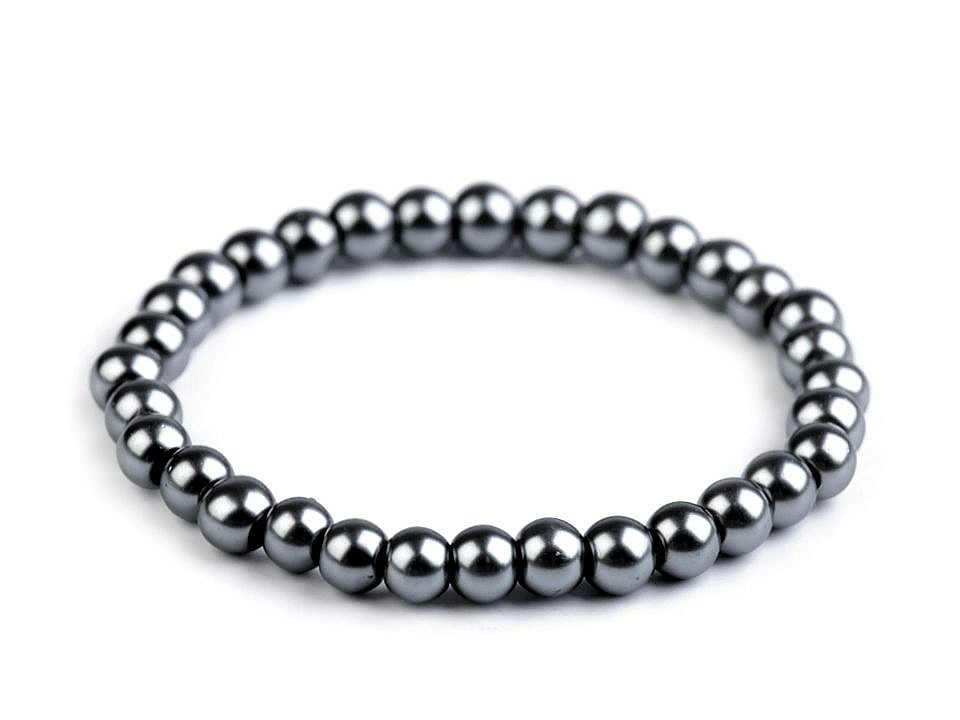 Perlový náramek, barva 5 šedá perlová