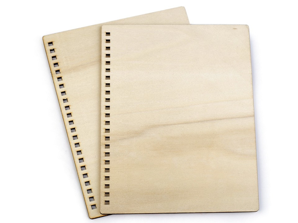 Fotografie Dřevěné desky na výrobu zápisníku A5, barva přírodní