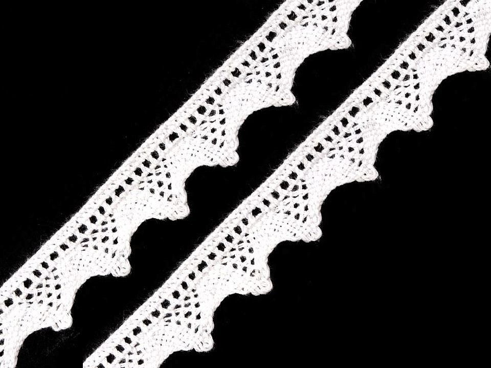 Fotografie Bavlněná krajka paličkovaná šíře 18 mm, barva černá