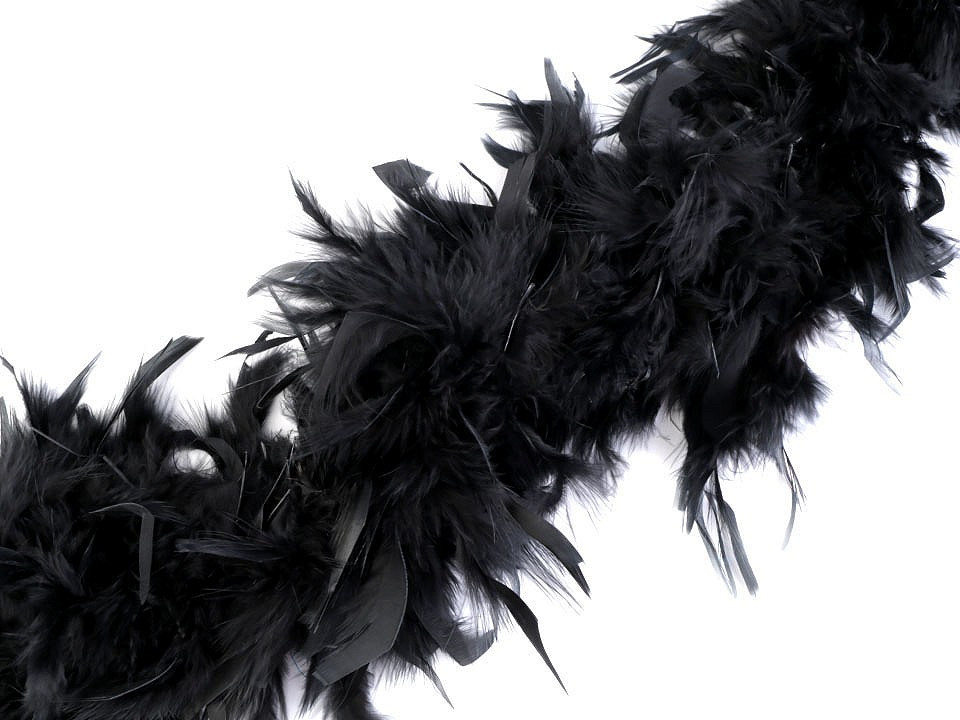 Boa - krůtí peří 90 g délka 1,8 m, barva 6 černá