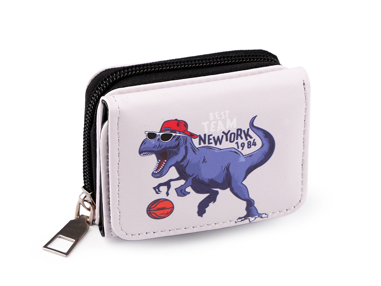 Mini peněženka dětská 7x8,5 cm, barva 10 fialová křídová dinosaurus