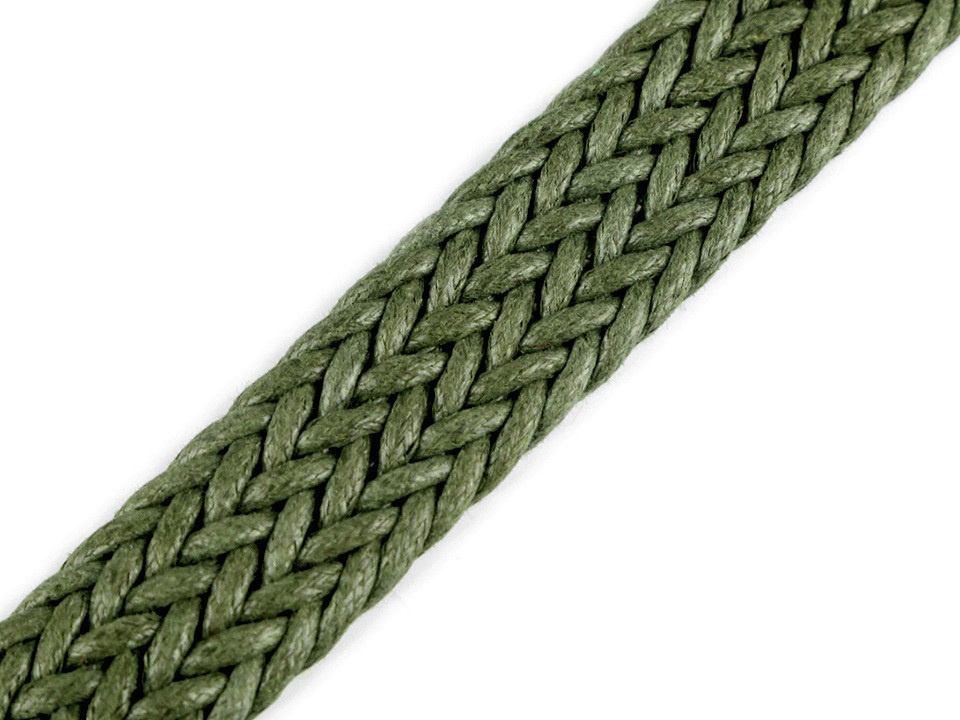 Splétaný popruh šíře 25 mm, barva 7 zelená khaki
