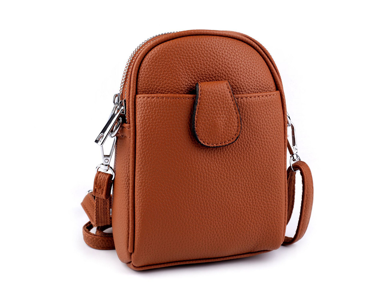 Dámská / dívčí kabelka crossbody s popruhem 14x19 cm, barva 17 hnědá koňak