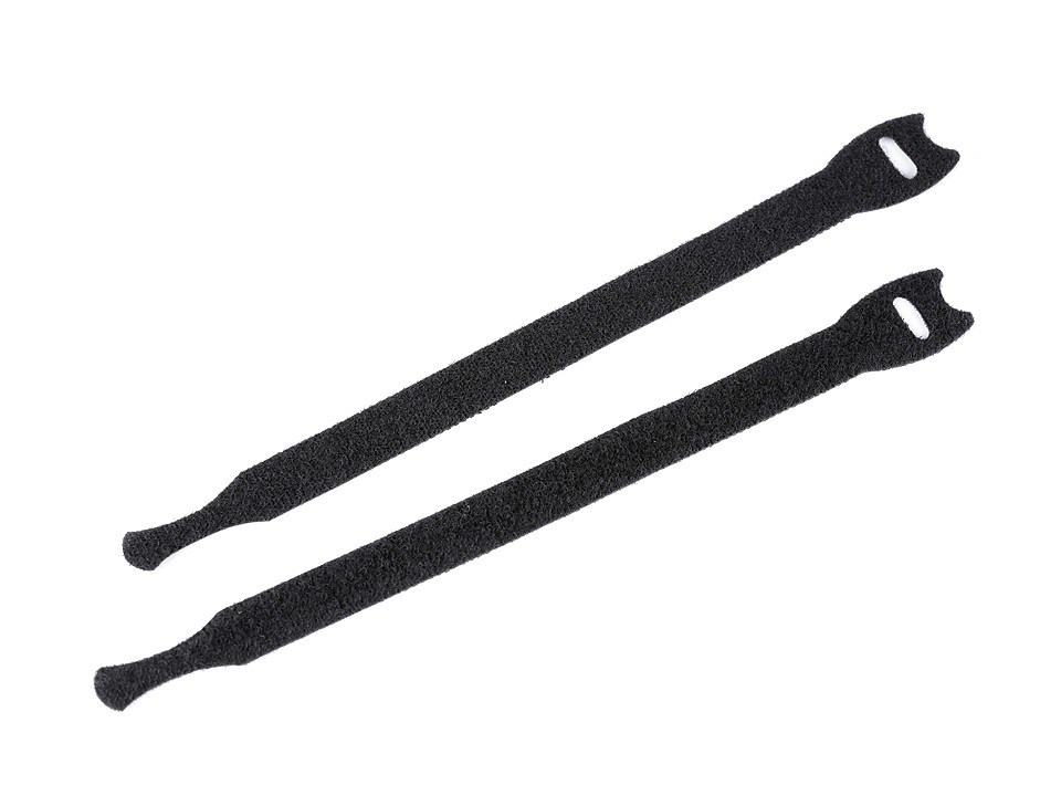 Stahovací páska na suchý zip délka 15; 20 cm, barva 1 (20 cm) černá