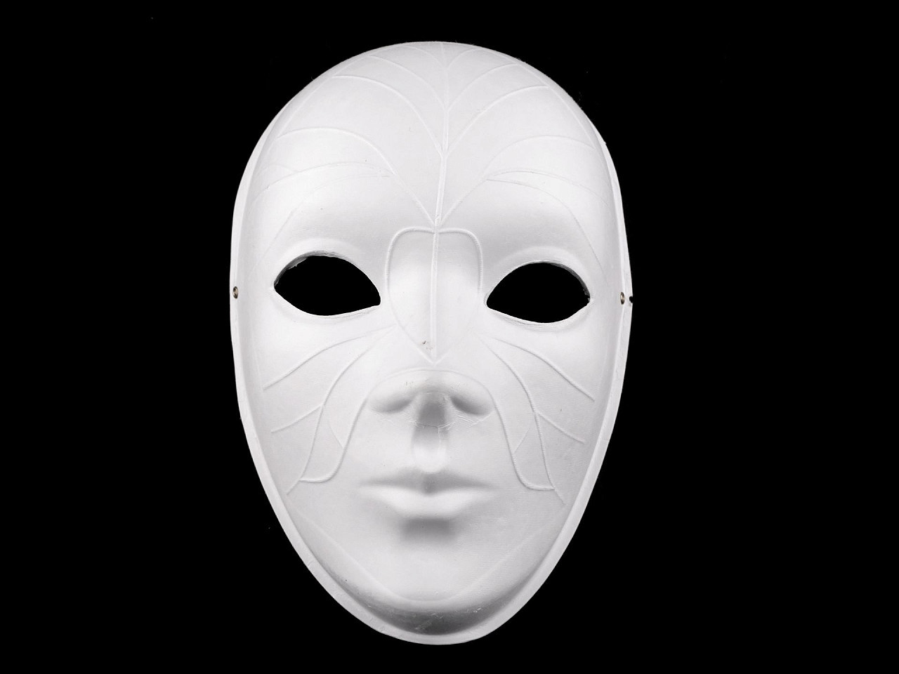 Karnevalová maska - škraboška k domalování benátská, barva bílá