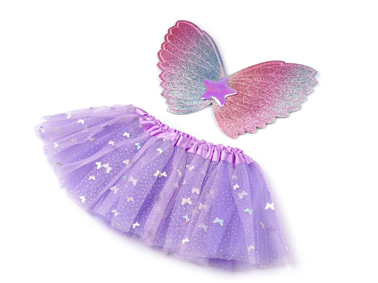 Karnevalový kostým - víla, anděl, jednorožec, barva 2 fialová sv.
