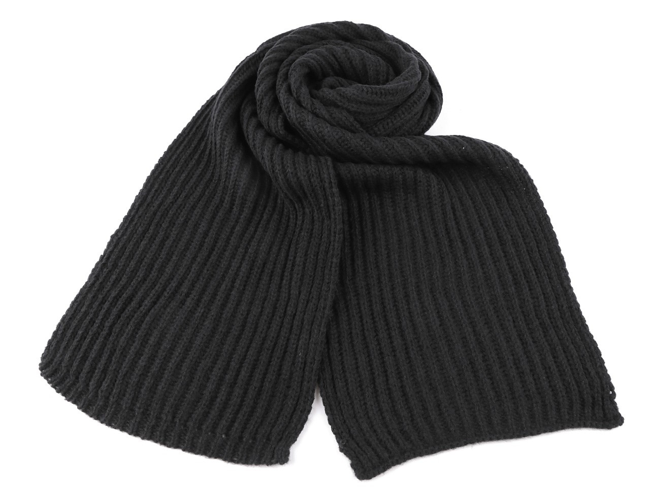 Zimní šála pletená 27x175 cm, barva 4 černá