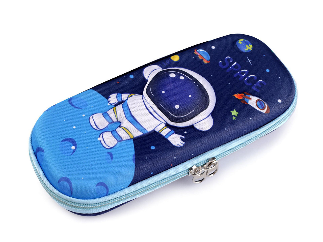 Pouzdro / penál chlapecký 3D 10x23 cm, barva 1 modrá tmavá kosmonaut