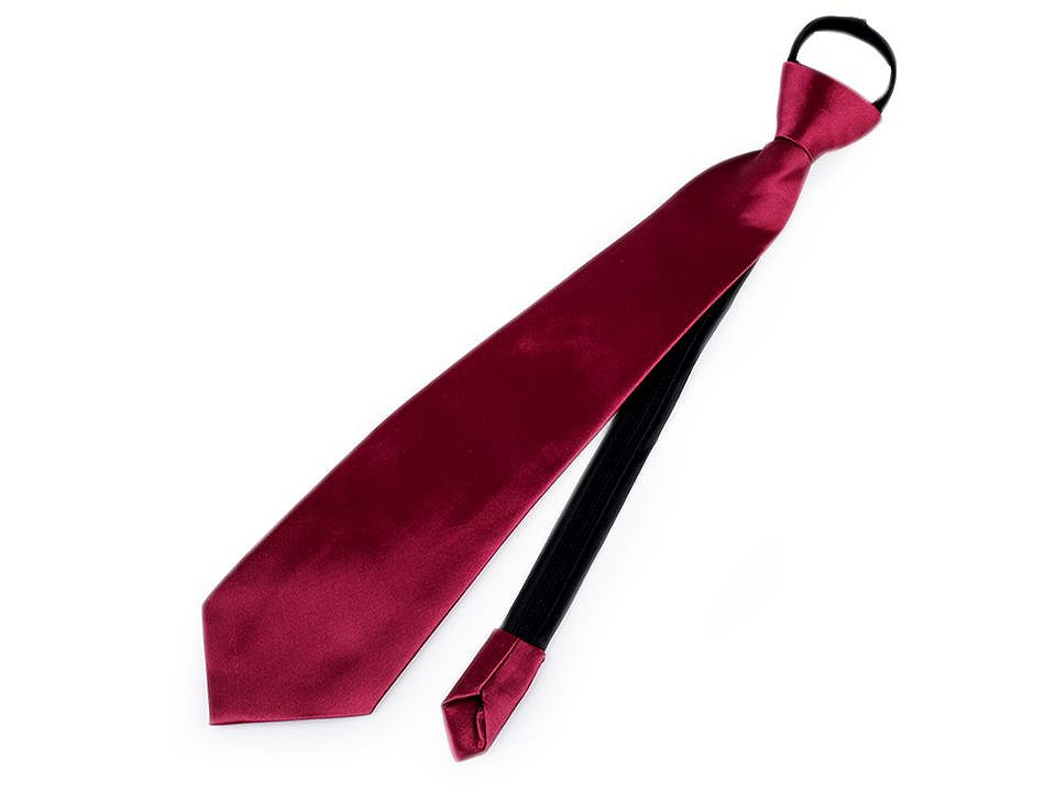 Saténová párty kravata jednobarevná, barva 5 (37 cm) bordó