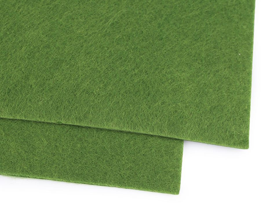 Látková dekorativní plsť / filc 30x40 cm, barva 4 zelená trávová