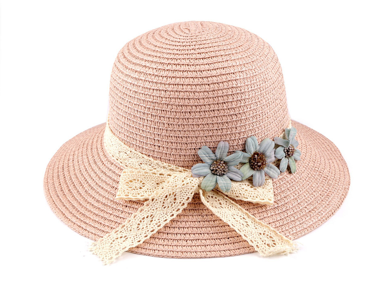 Dívčí letní klobouk / slamák, barva 13 pudrová modrá