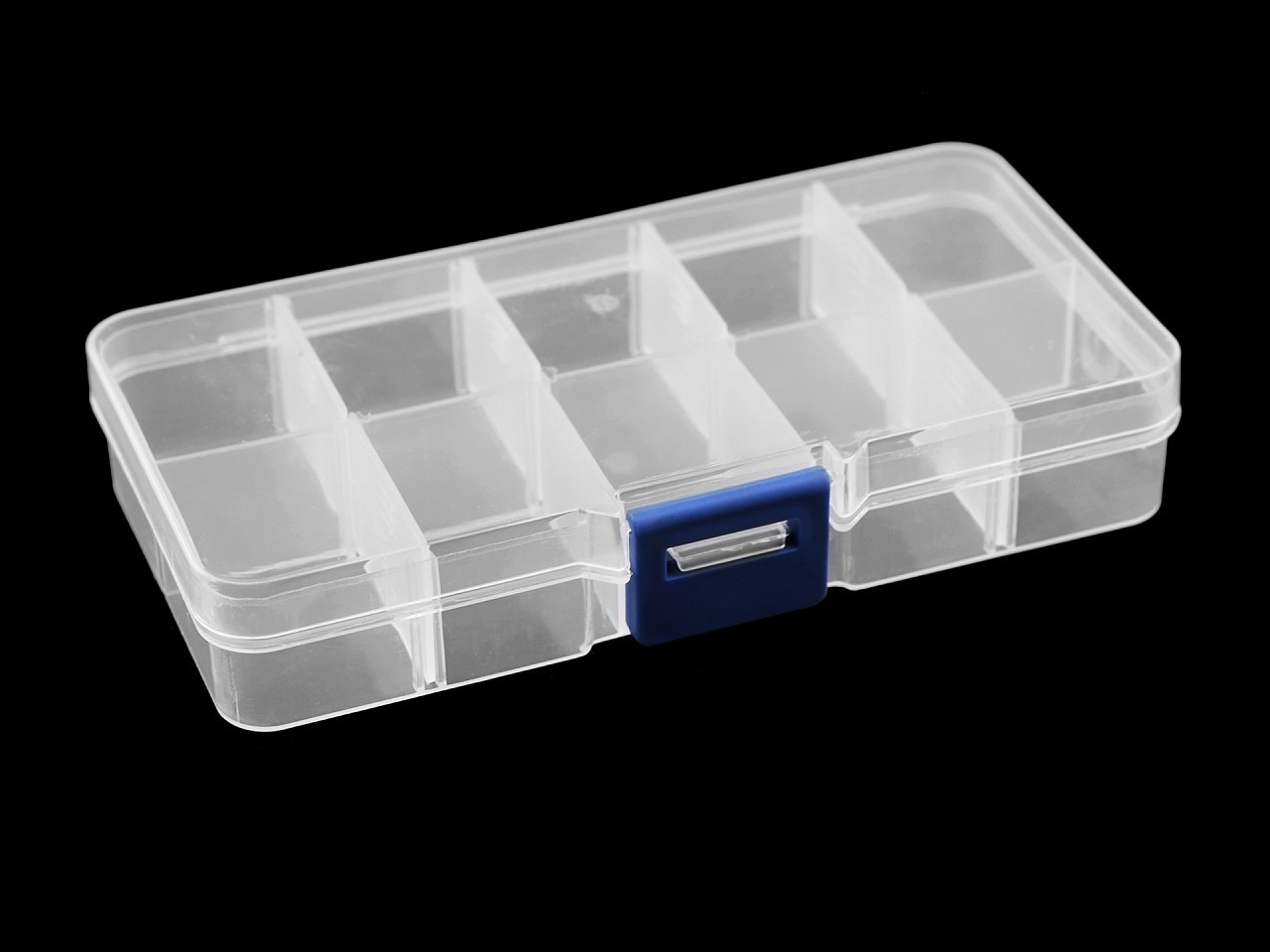 Plastový box / zásobník 6,8x12,7x2,2 cm, barva transparent
