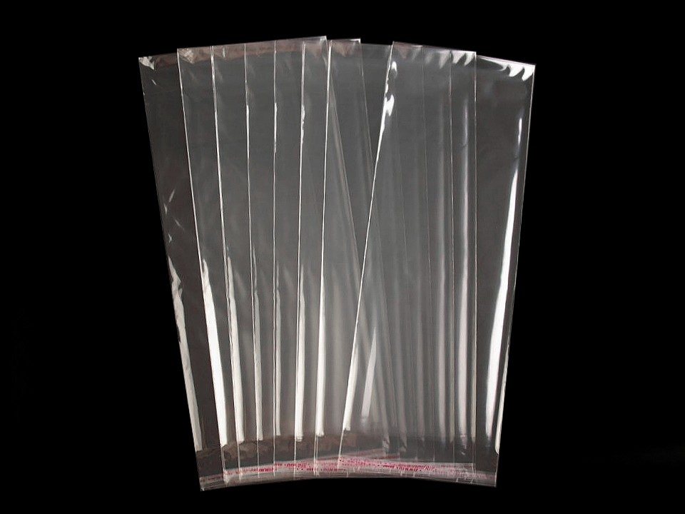 PP sáček s lepicí klopou 13x33 cm, barva transparent