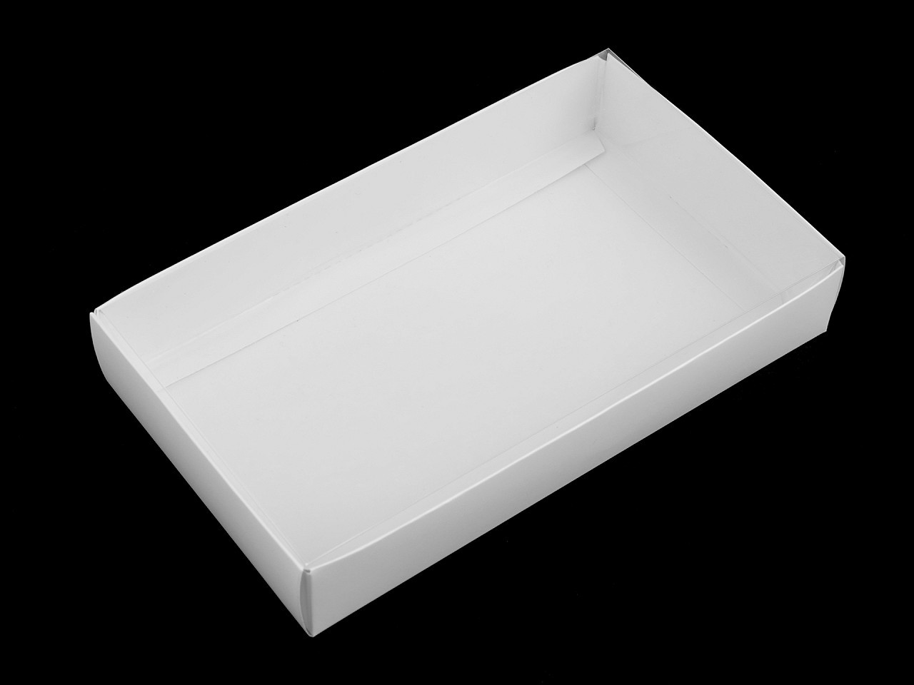 Papírová krabice s průhledným víkem, barva 1 bílá