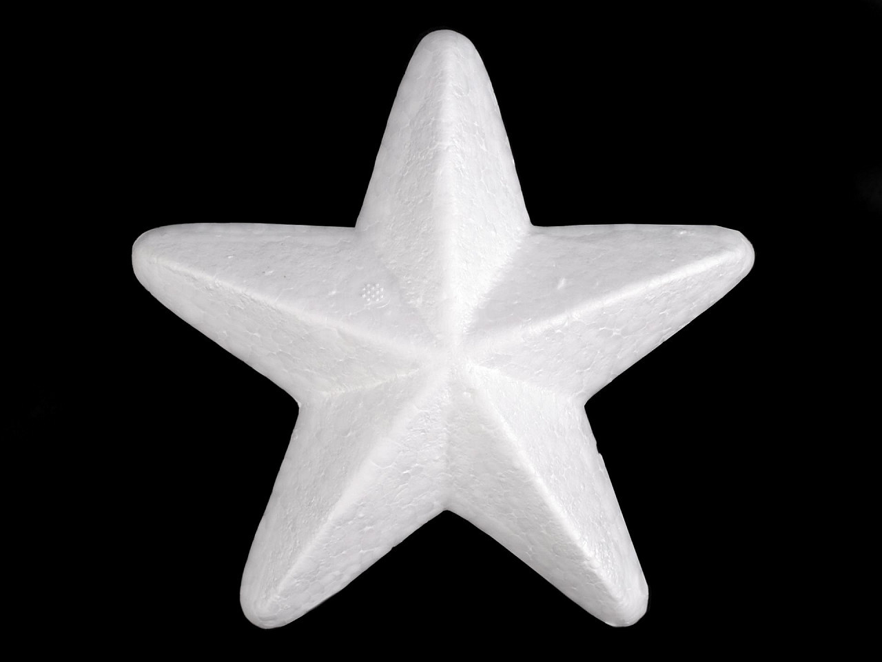 Hvězda 3D Ø14 cm polystyren, barva bílá