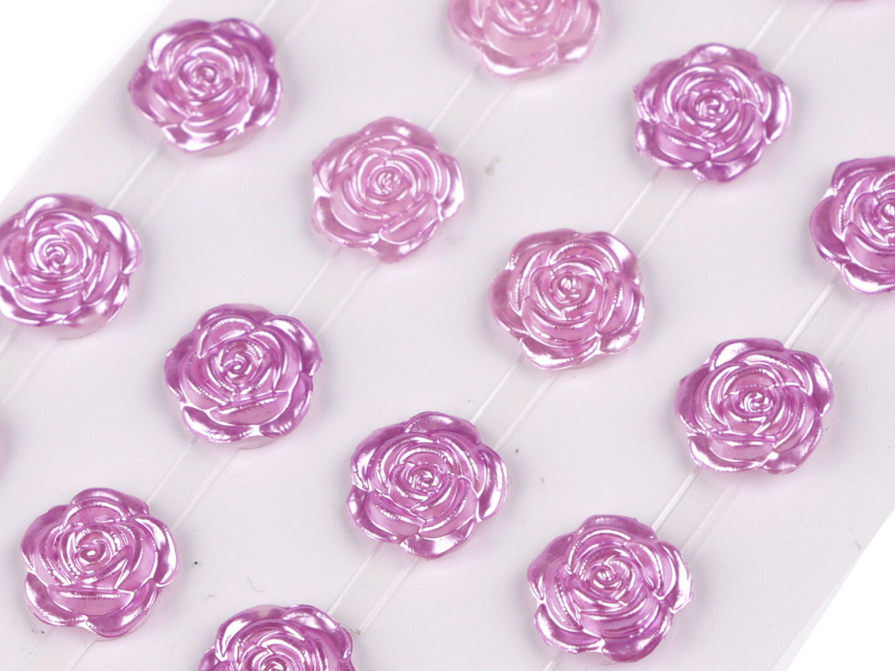 Fotografie Samolepicí růže na lepicím proužku Ø11 mm, barva 7 fialová lila