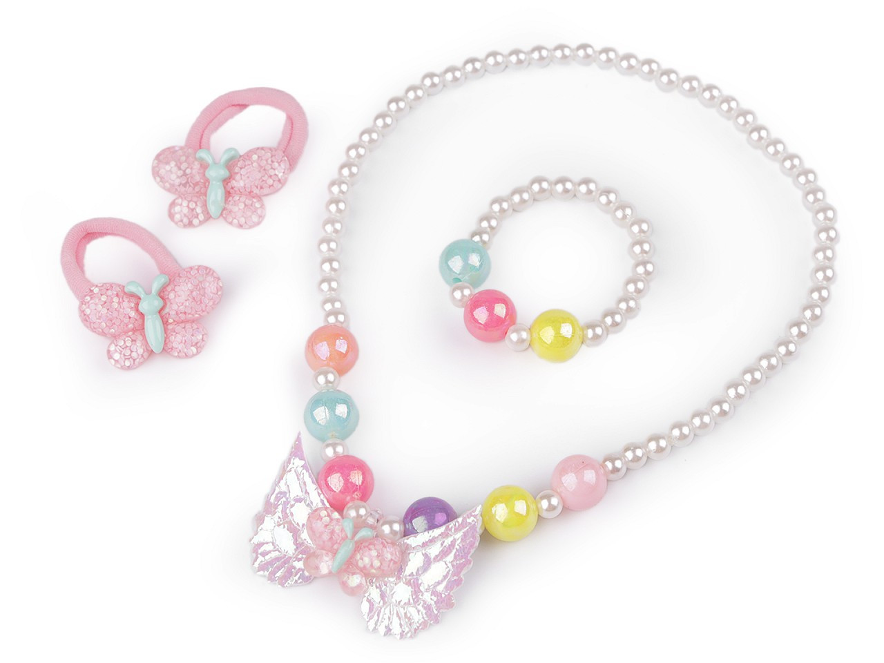 Dětská sada šperků, barva 5 (gumičky) perlová