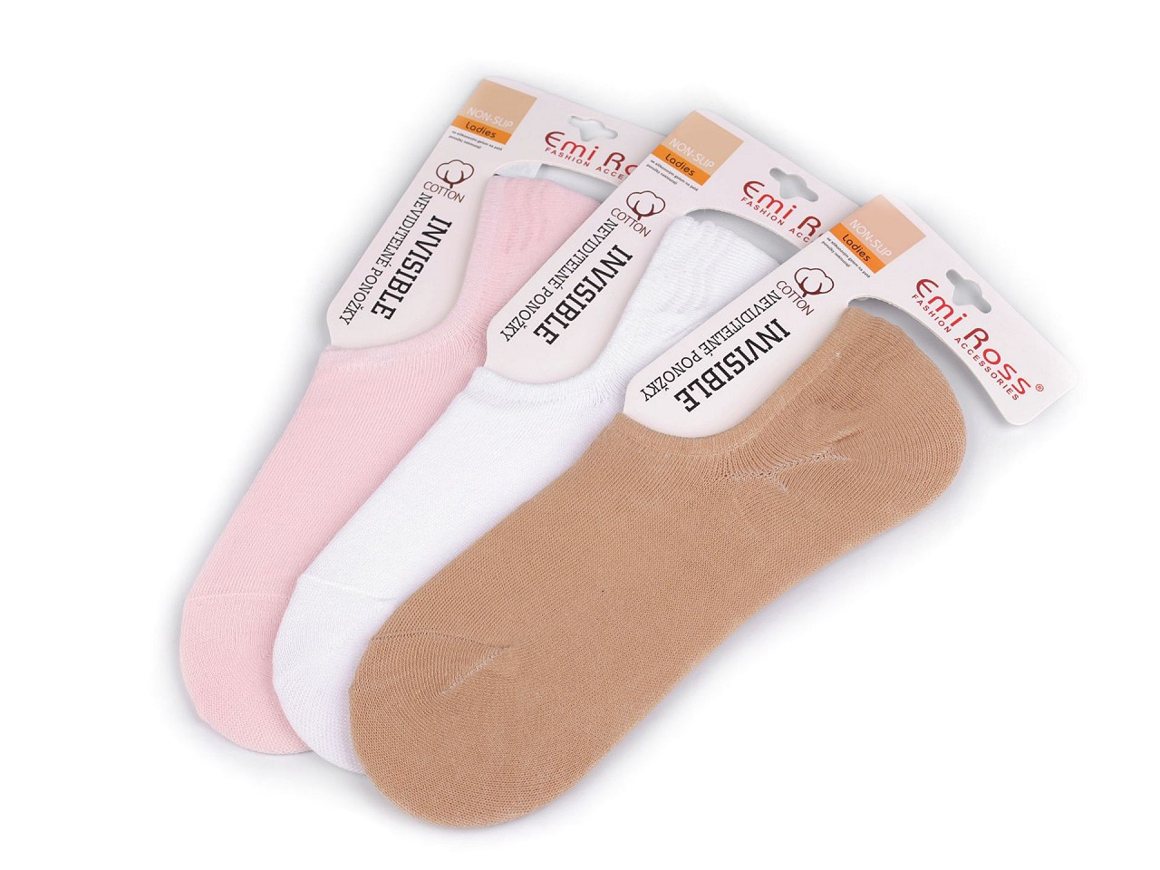 Dámské bavlněné ponožky do tenisek Emi Ross, barva 1 (vel. 35-40) mix