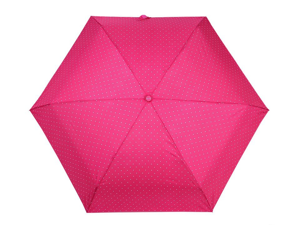 Skládací mini deštník s puntíky, barva 1 růžová malinová