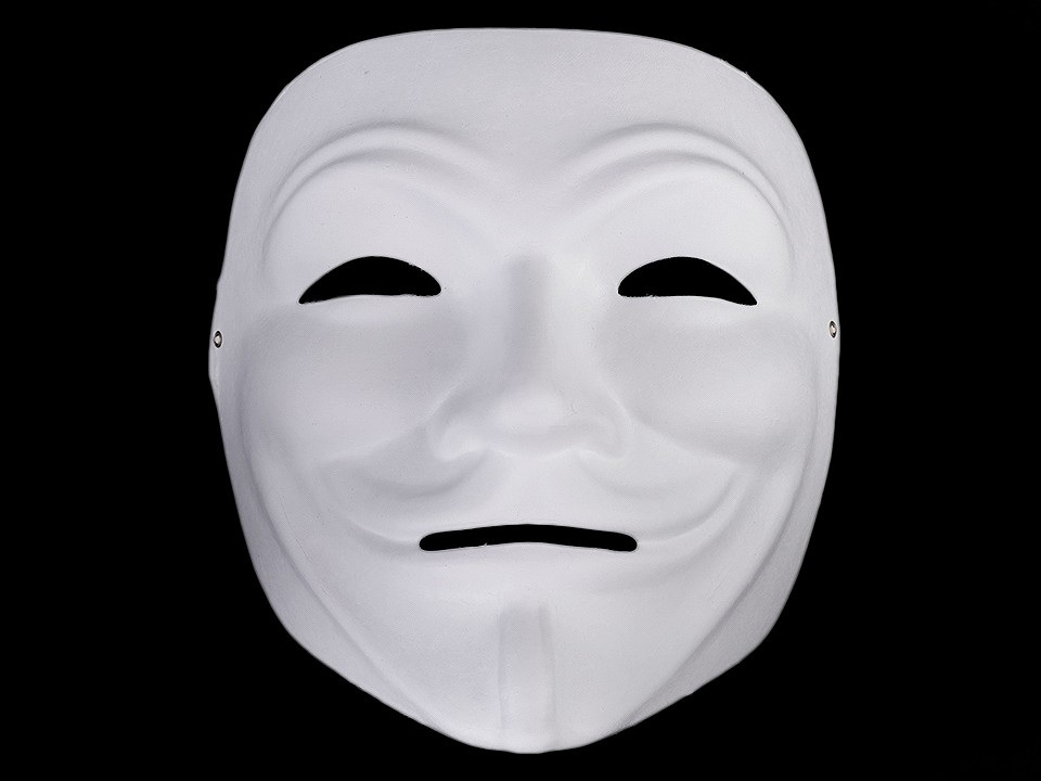 Karnevalová maska - škraboška k domalování, barva 1 bílá Anonymous