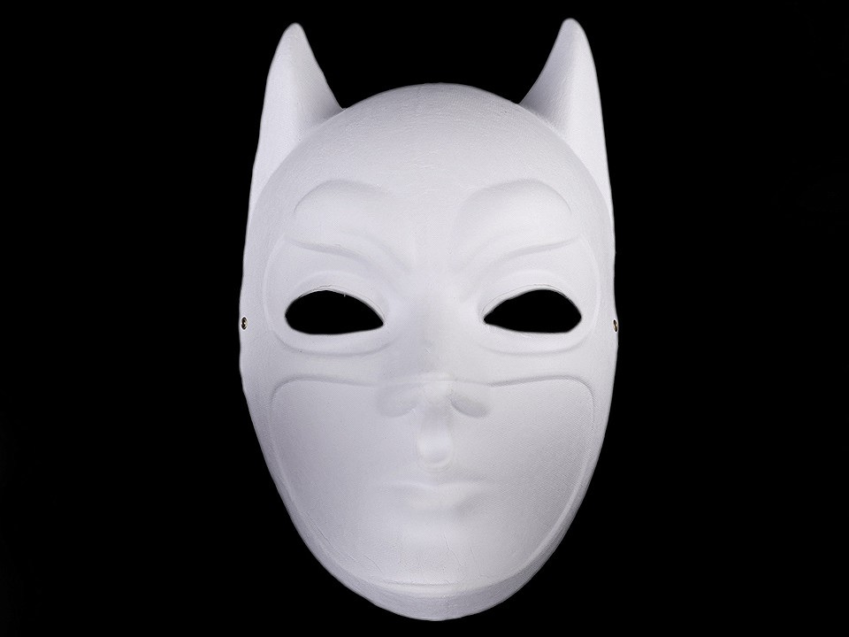 Karnevalová maska - škraboška k domalování, barva 3 bílá Batman