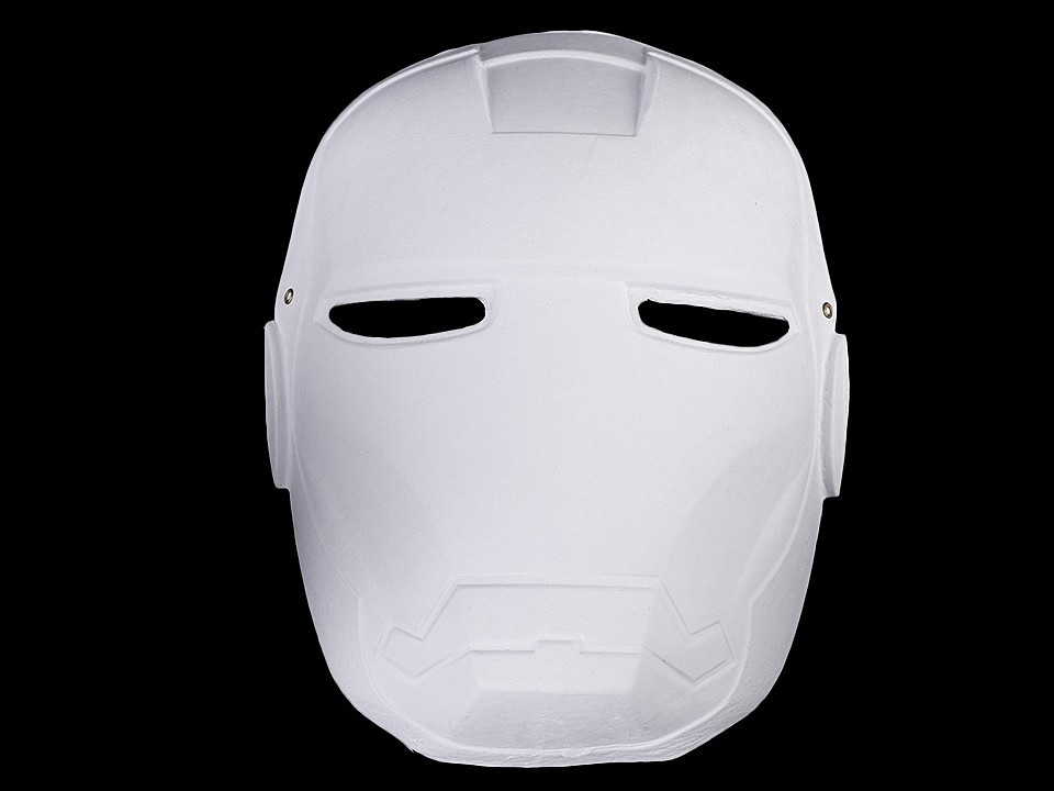 Karnevalová maska - škraboška k domalování, barva 2 bílá Iron Man