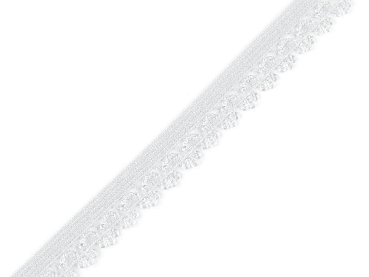 Ozdobná pruženka šíře 13 mm, barva 1 bílá