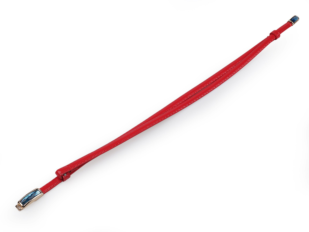 Dámský / dívčí pásek šíře 1 cm, barva 5 červená broušený kámen