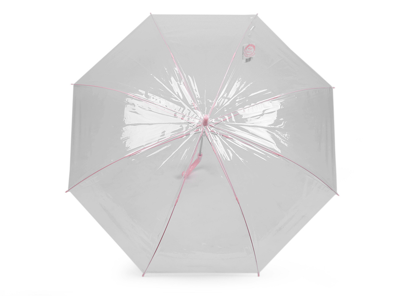 Dámský / dívčí průhledný vystřelovací deštník, barva 2 růžová sv.