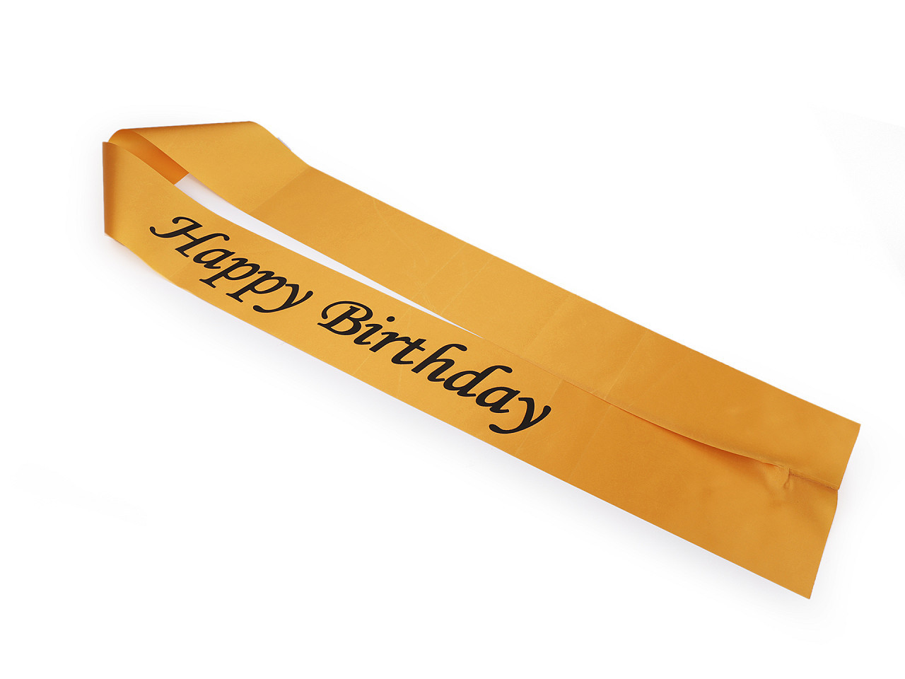 Narozeninová saténová šerpa Happy Birthday šíře 9,5 cm, barva 3 zlatá černá